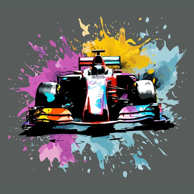 Splash Art coloré Rush Course Car Driver Racing Racing