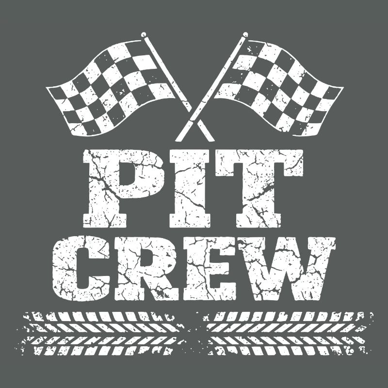 Vintage Pit Crew Car Racing Team