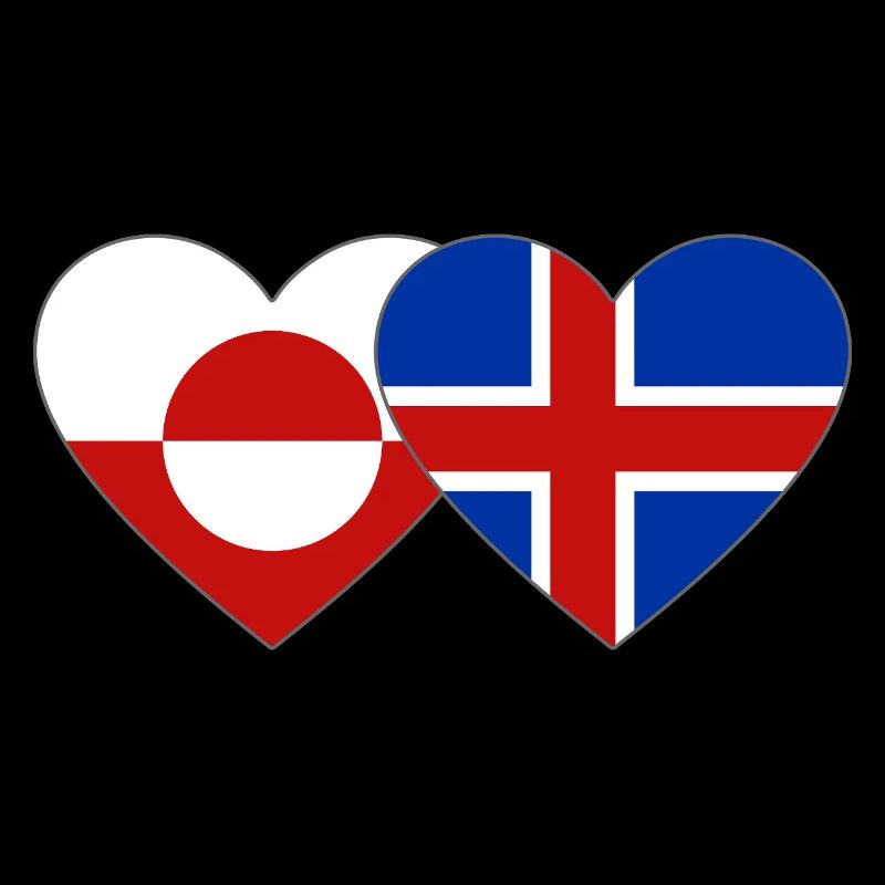 Drapeau du Groenland Danemark Cœur