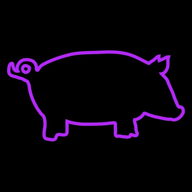 Neon-Pig Kontur Illustration