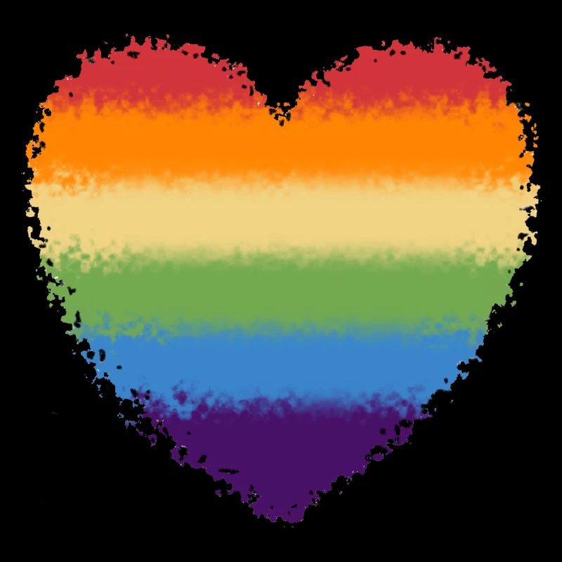 Swirled rainbow heart logo