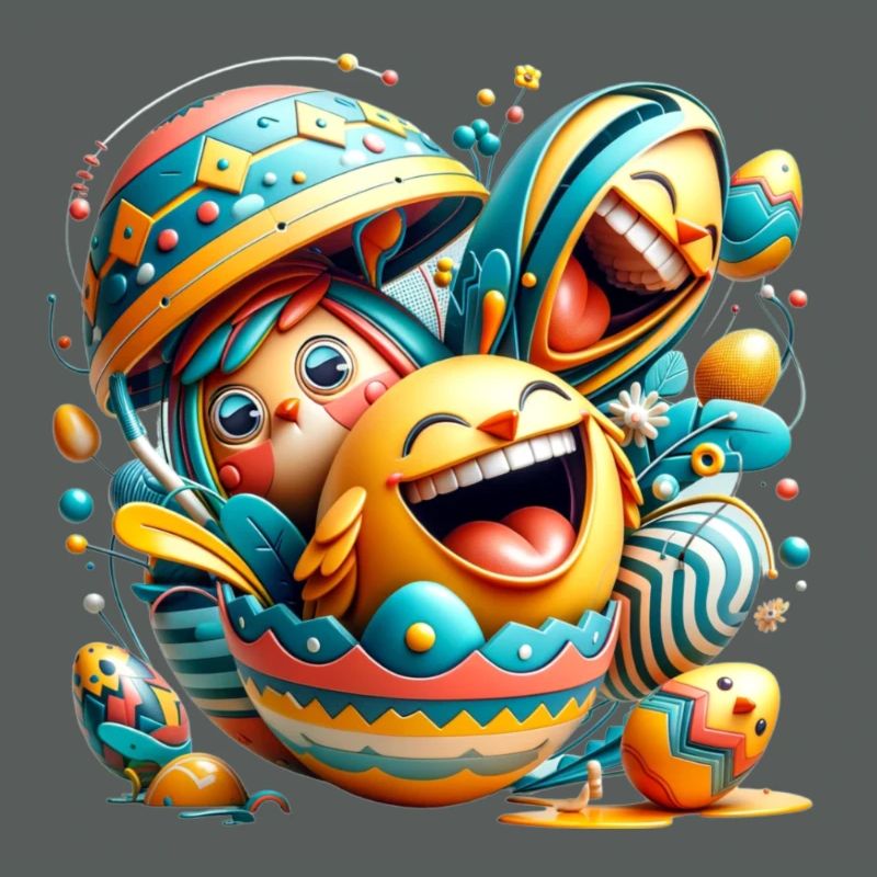 Conception graphique de Pâques dans le style Mixed Dimensions