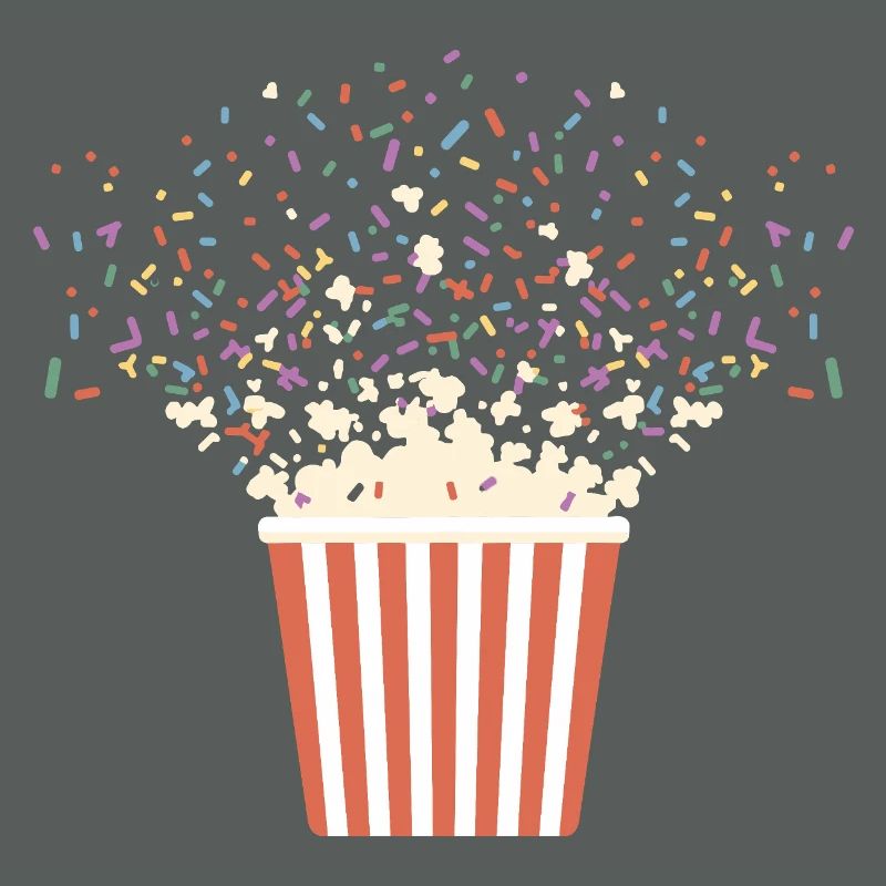 Explosion de pop-corn coloré avec des pépites pour