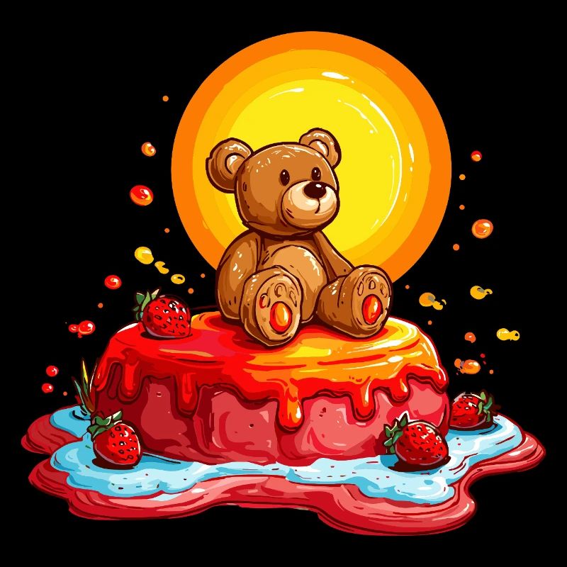 Teddy sur le dessin animé Sunny Cake