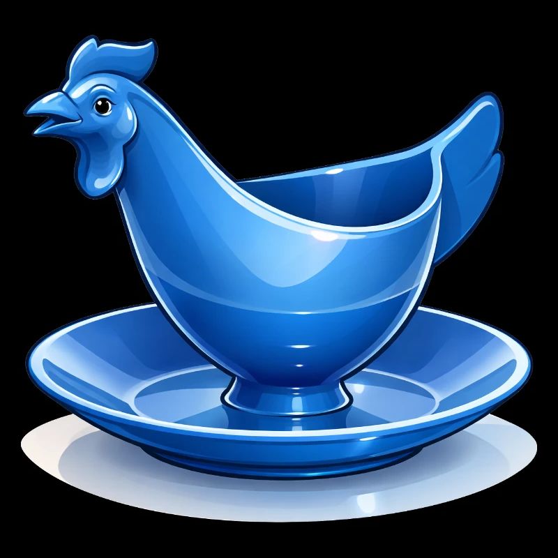 Blue GDR Egg Cup Chicken Fanart, Ostalgie