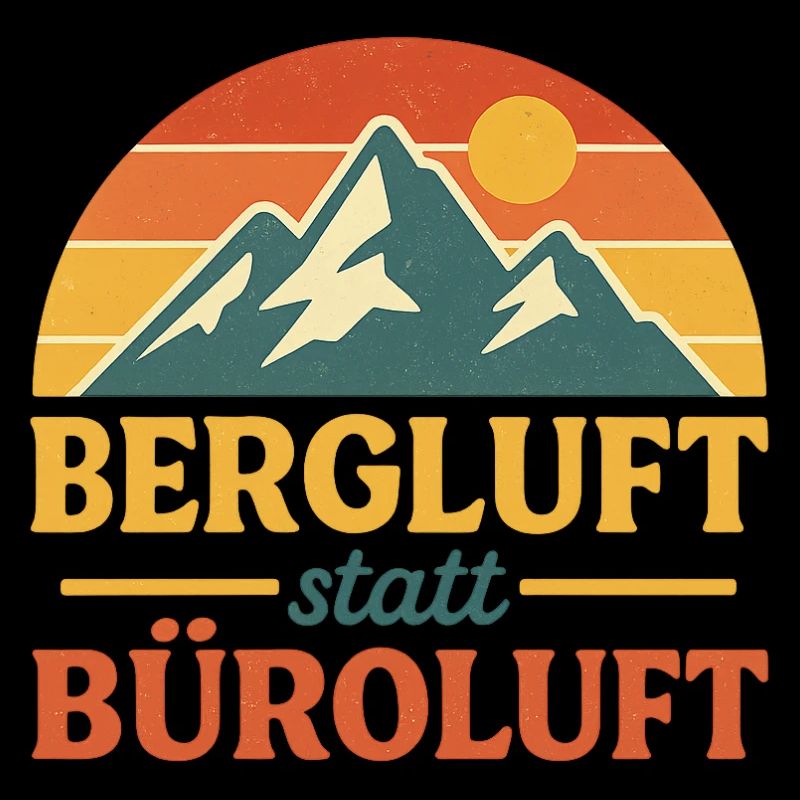 Bergluft statt Büroluft Retro Logo