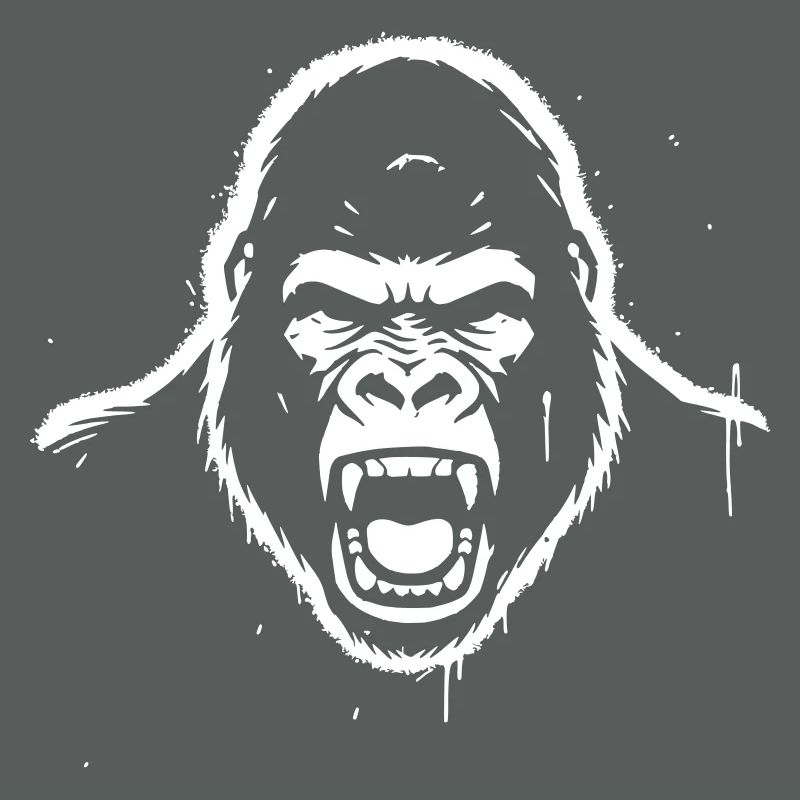 Furious Gorilla Stencil Grunge vector_path12