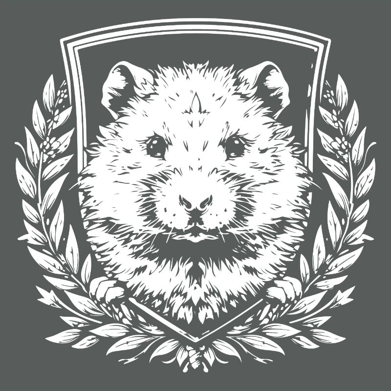 Blason de hamster avec couronne de laurier
