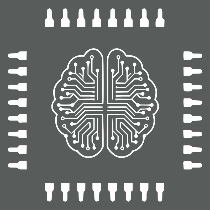 AI Brain Chip Processor Tech Vector