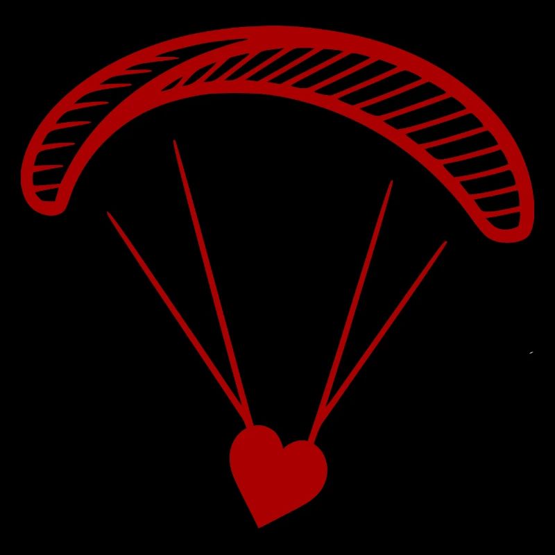 Paraglider with mom writing and heart