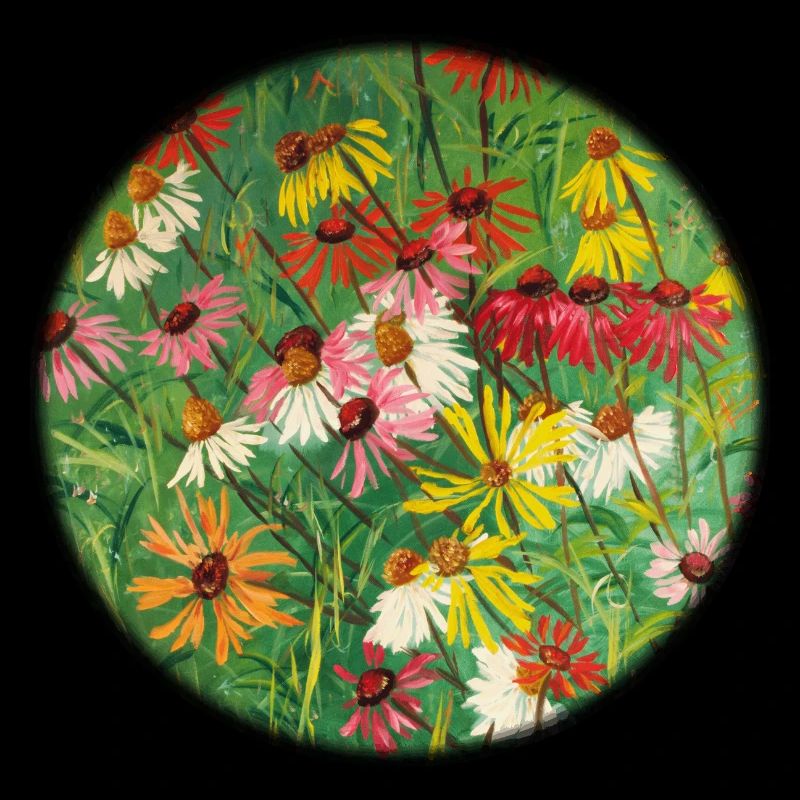 Bunte Echinacea-Wiesen-Malerei