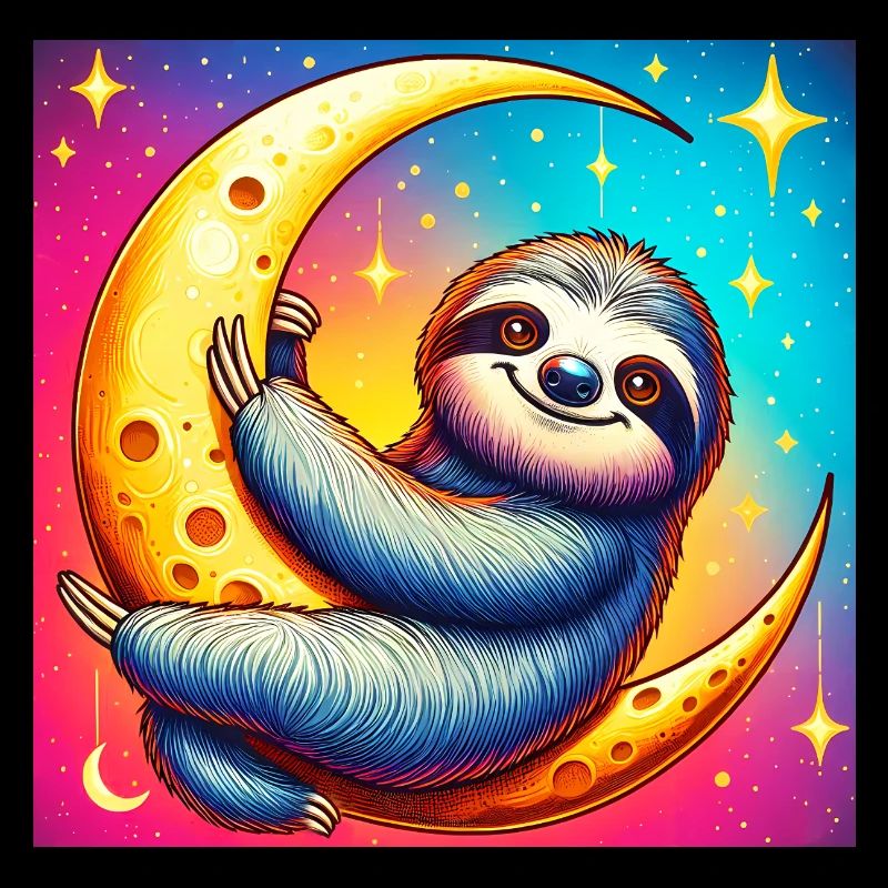 Faultier schläft auf dem Mond