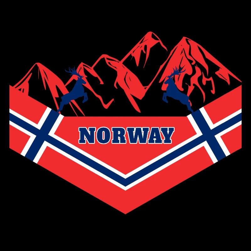Norway Mountains/Moose Flag Gift