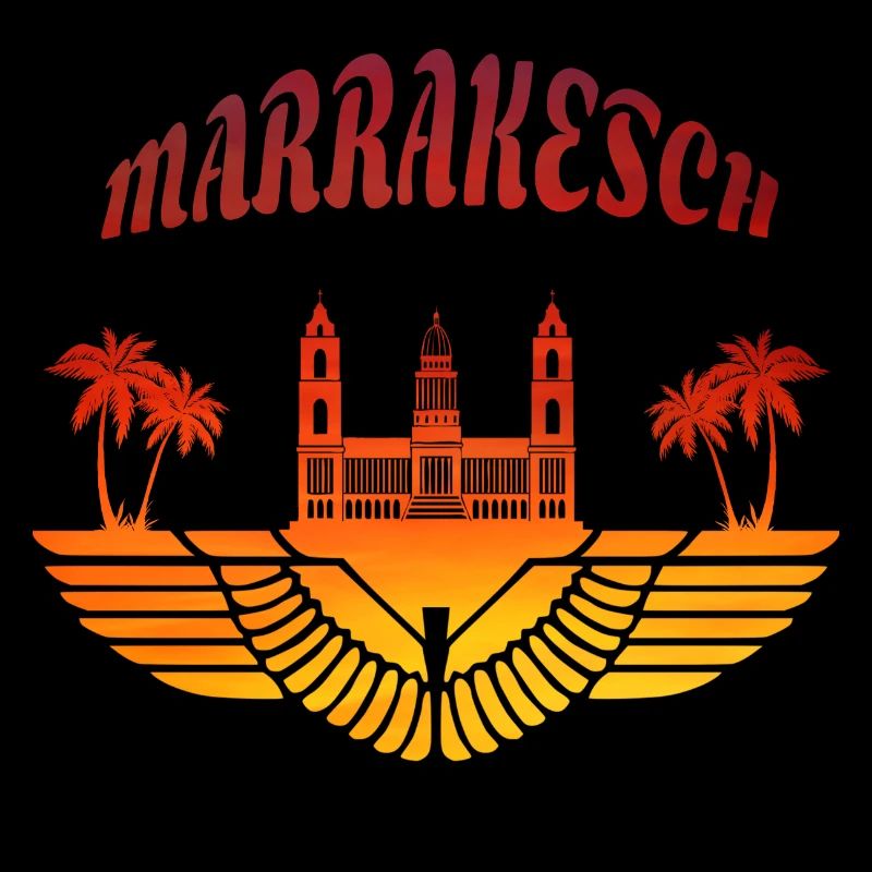 Marrakech Palace with Palm Trees / Gift North Africa