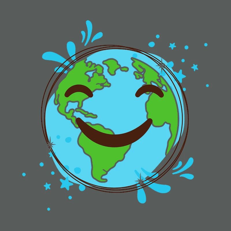 Smiling Earth design cheerful globe