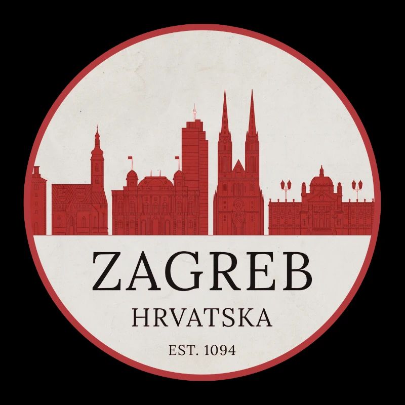 Zagreb Skyline Emblem Kroatien
