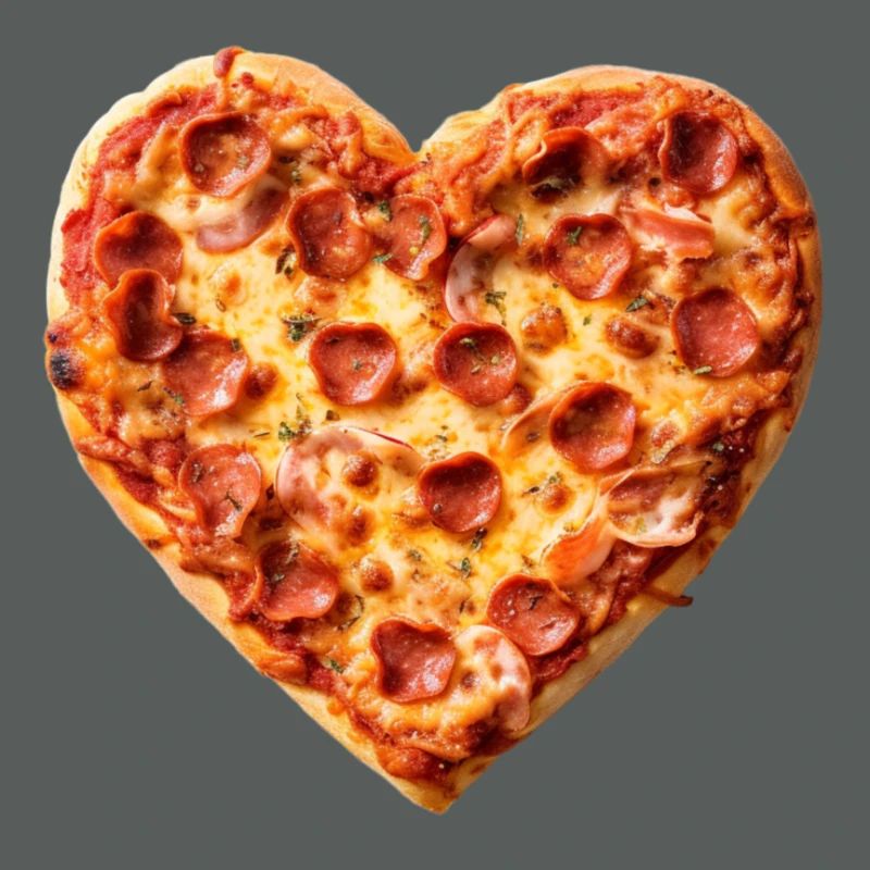 Heart Pepperoni Pizza Pattern
