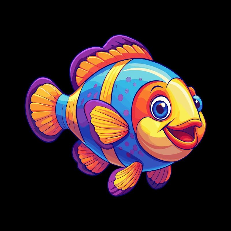 Clownfisch Buntes Kawaii Cartoon Meerestier