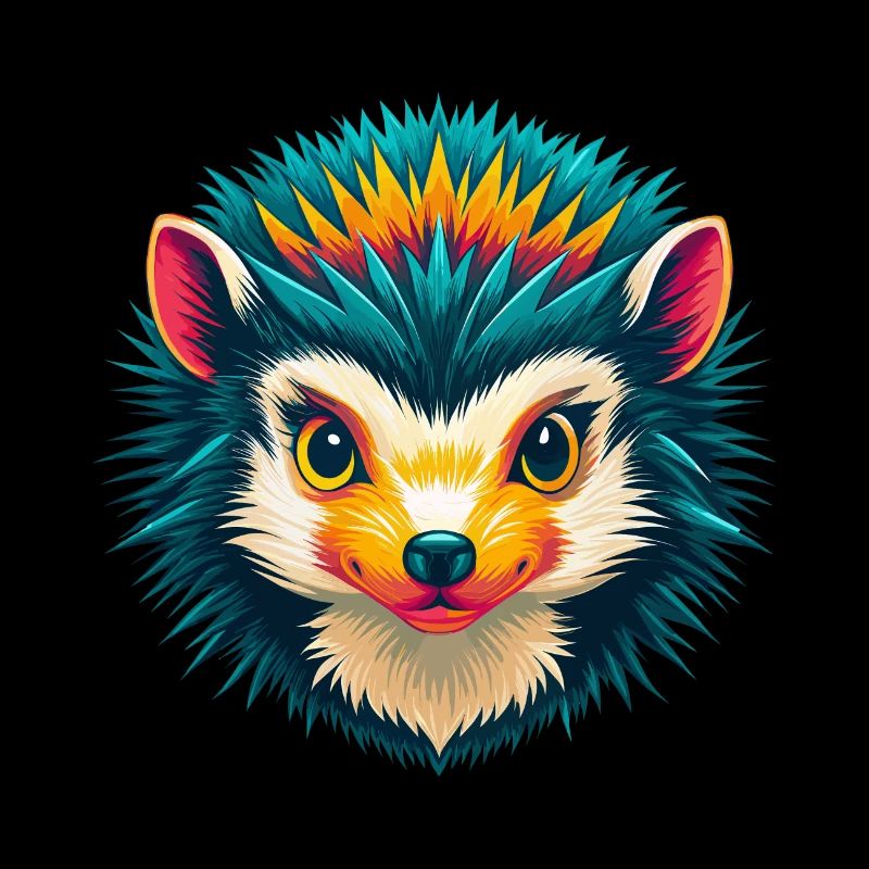 hérisson mignon kawaii dessin animé clipart visage d’animal