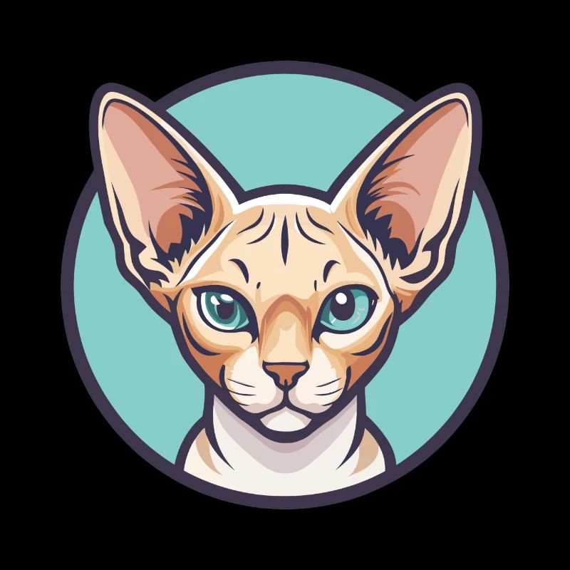 Devon Rex Chat Race Dessin Animé Kawaii Animal Pet