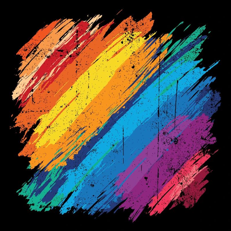 Lebendiges Regenbogen-Pinselstrich-Kunstwerk