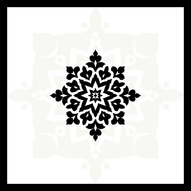 Intricate Black and White Mandala Pattern