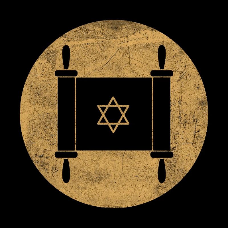 Torah scroll in a golden circle