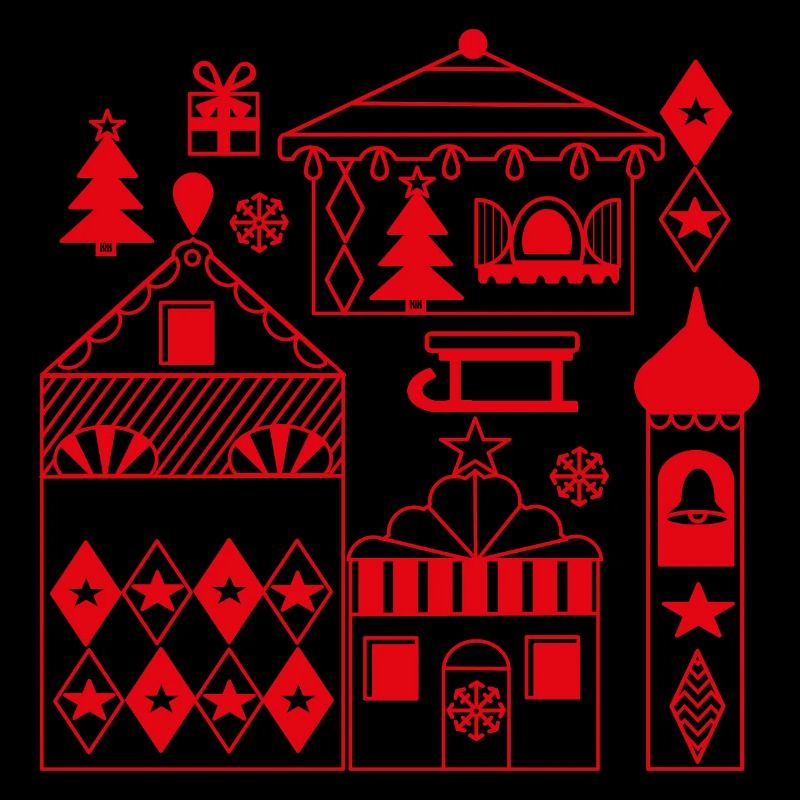 Silhouette du marché de Noël