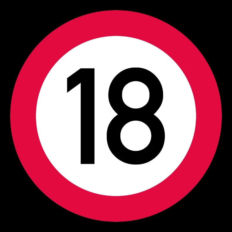 Attention au 18e anniversaire ! Panneau de signalisation 18 Km/h