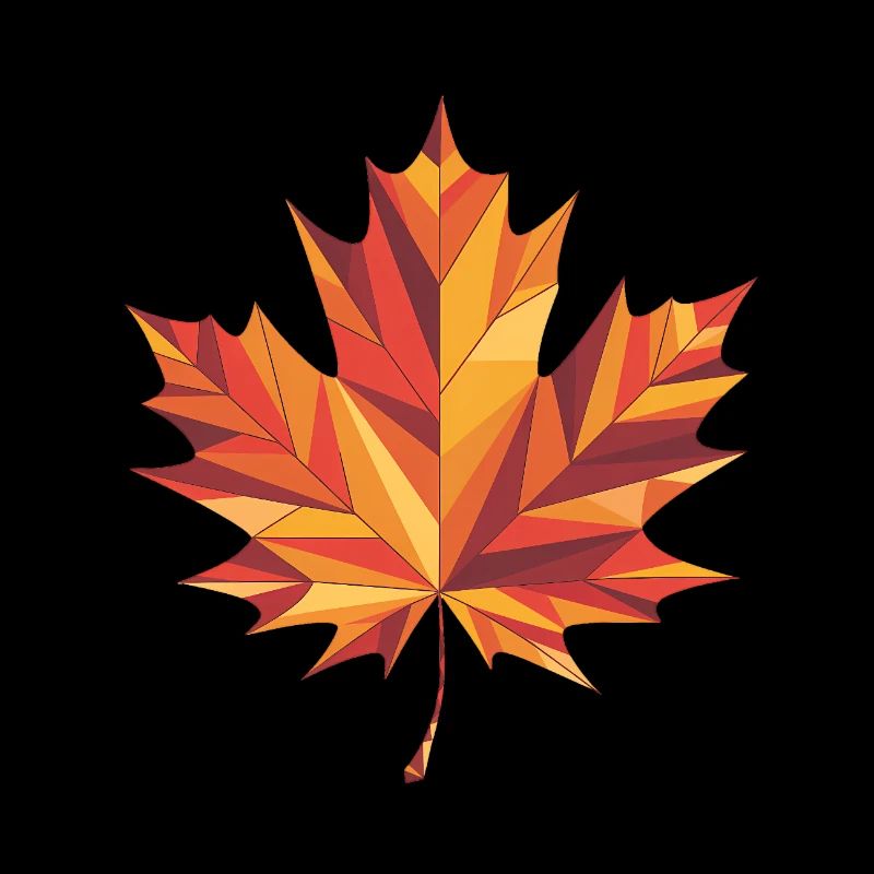 Feuille d’automne - Logo Low Poly cool