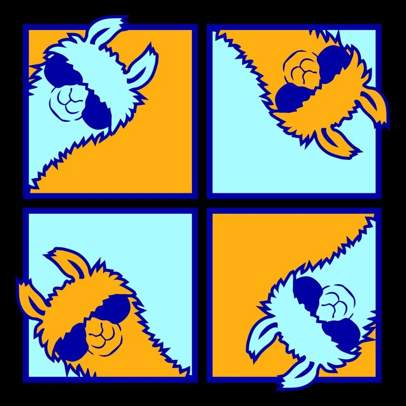Four Colorful Llamas Tile Pattern 4 Pop Art Alpacas