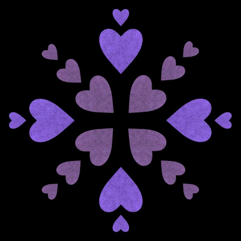 Cœurs violets en spirale