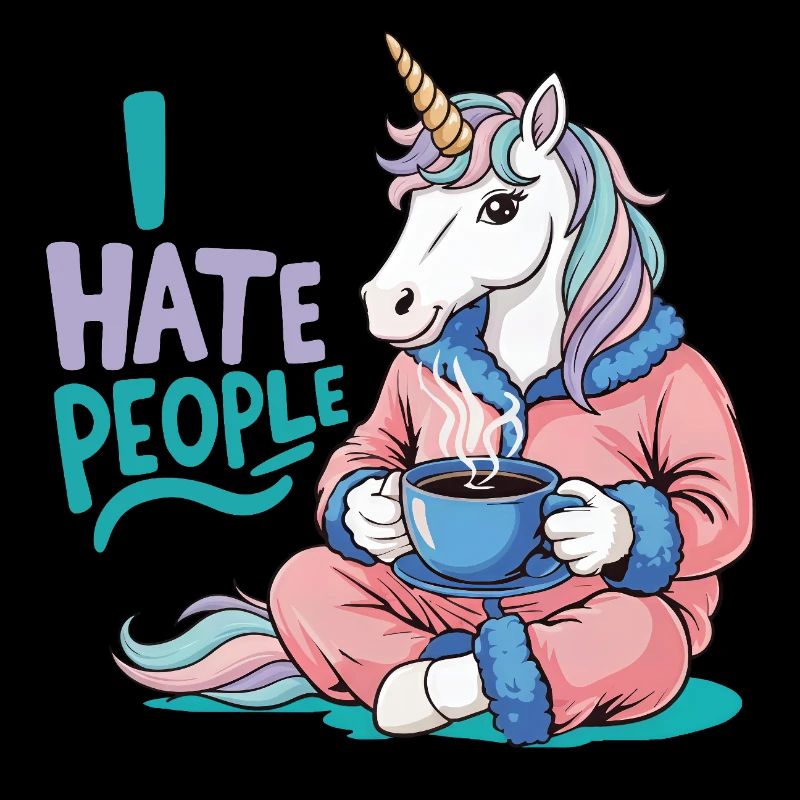 Einhorn Kaffee Morgenmuffel Lustig Introvertiert