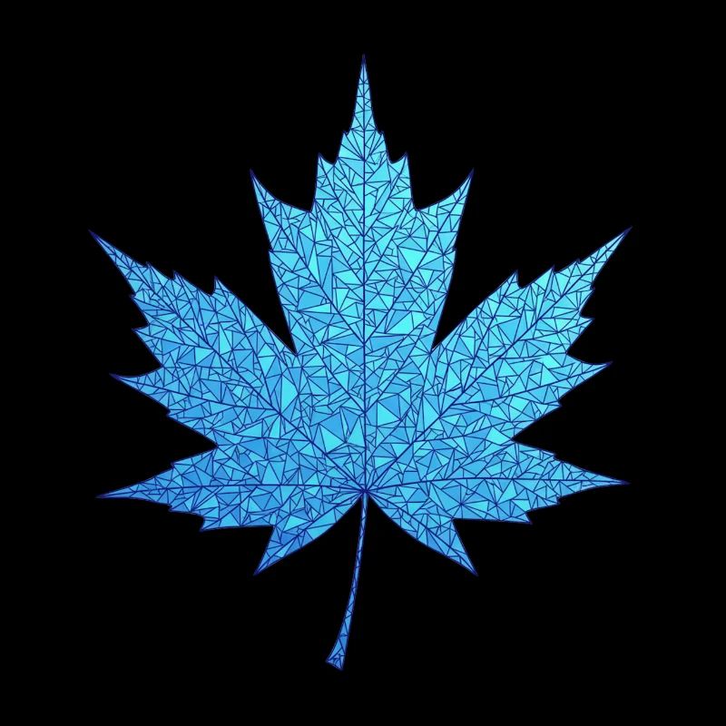 Geometric Blue Maple Leaf Print