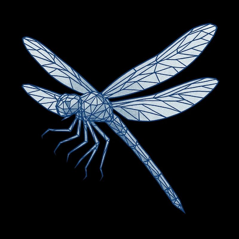 Geometrische Blaue Libelle