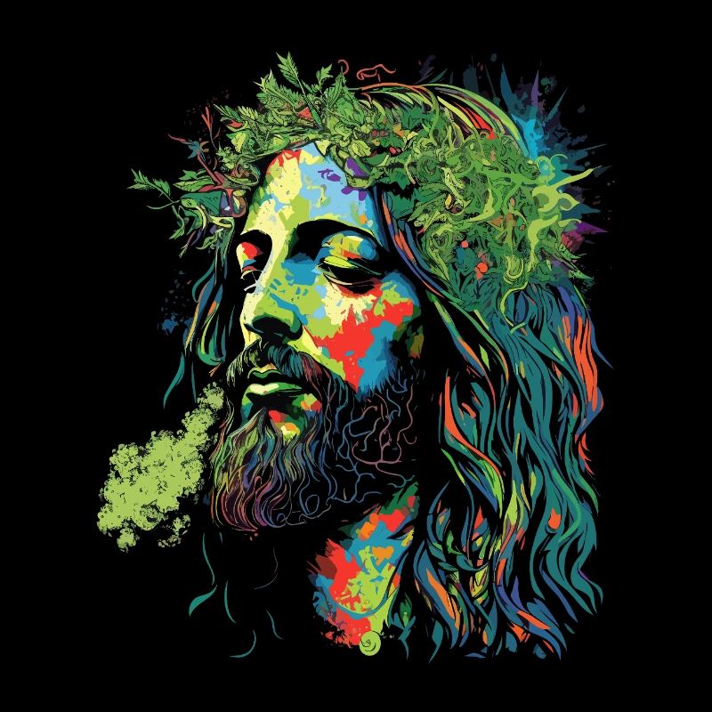 Explosion des couleurs rastafari de Jésus