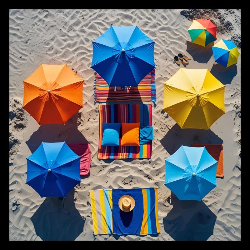 Retraite colorée sur la plage