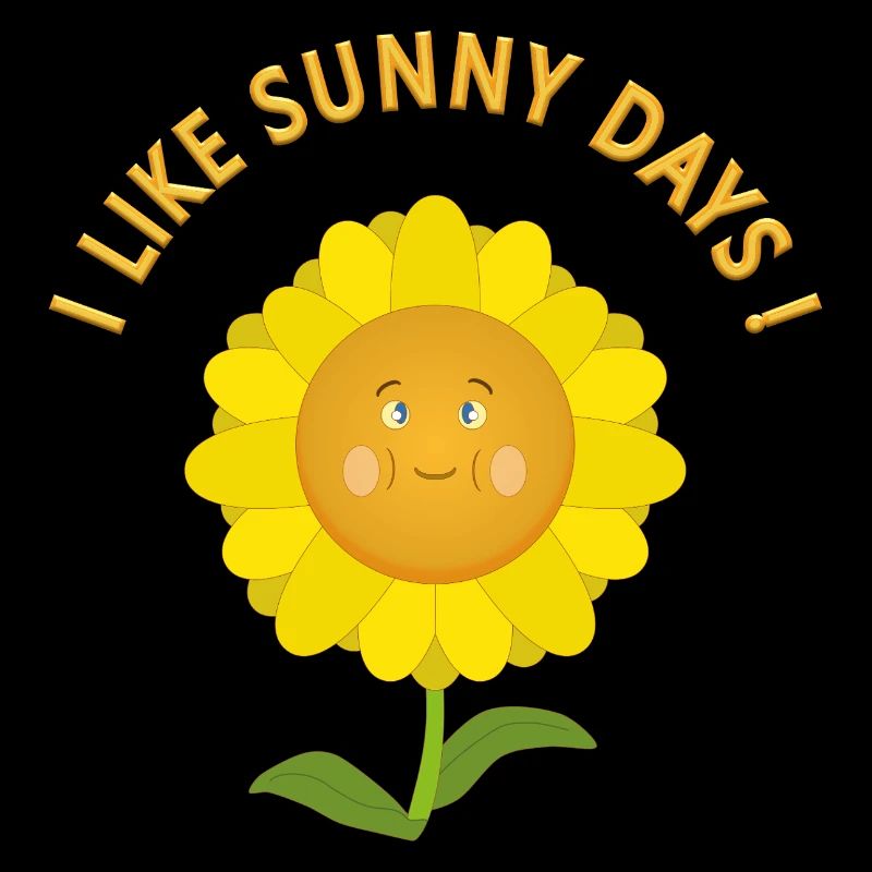 Smiling sunflower with inscription
