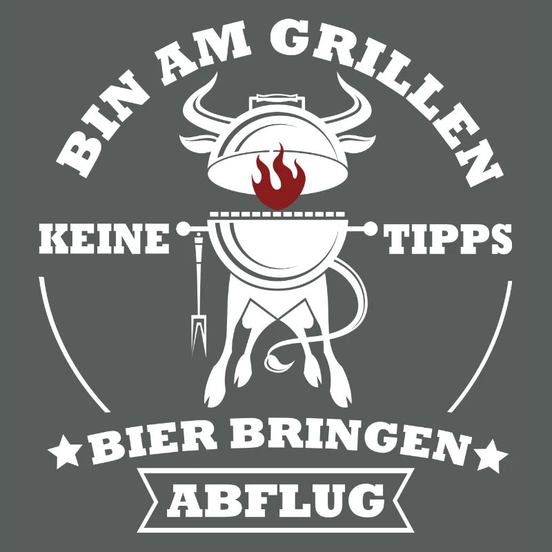 Grillkoch Spruch Logo Mit Kuh BBQ