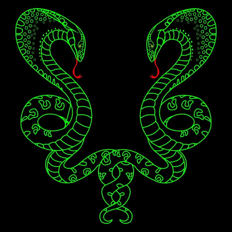 Two green snakes