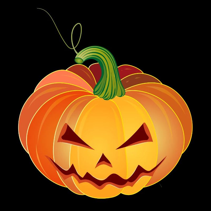 orange halloween pumpkin face