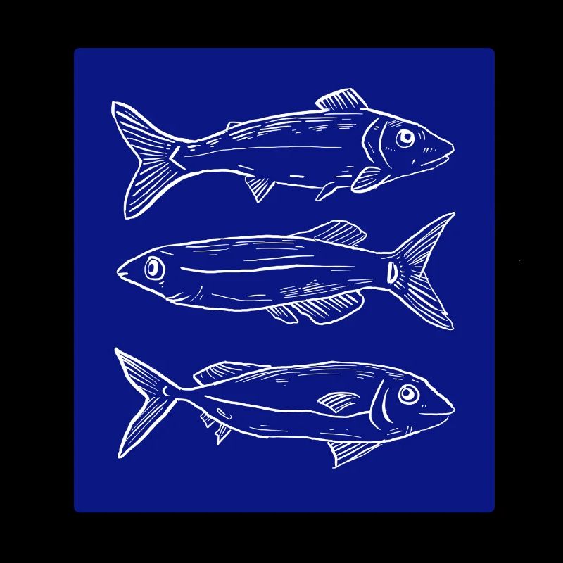 Dark blue fish pattern illustration