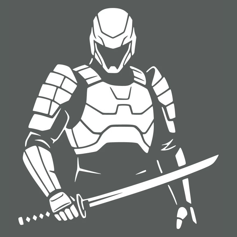 Cyberpunk Samurai Robot Warrior Vector