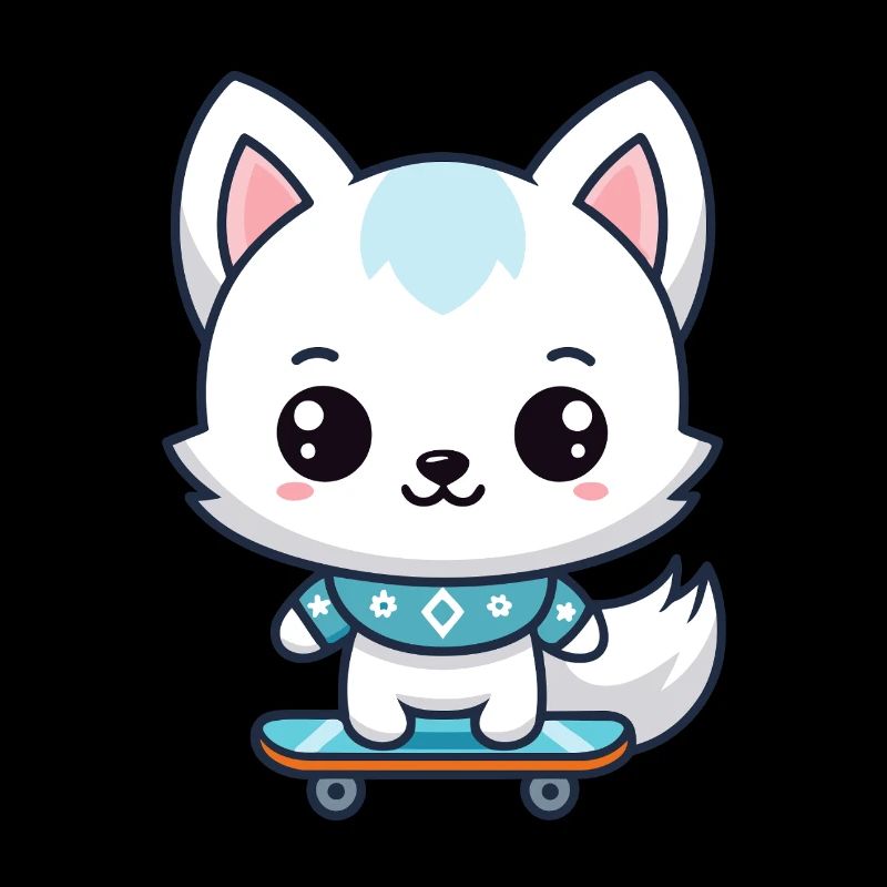 Little Fox Skateboard Blue