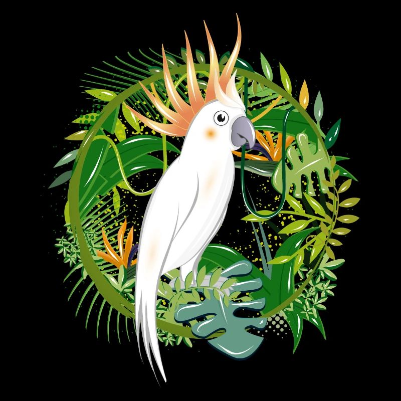 jungle mystérieuse avec oiseau cacatoès