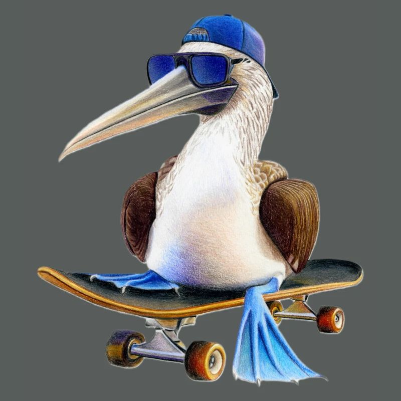 Blue-footed booby skateboard