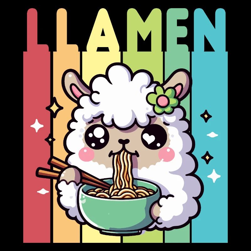Rainbow Ramen Llama