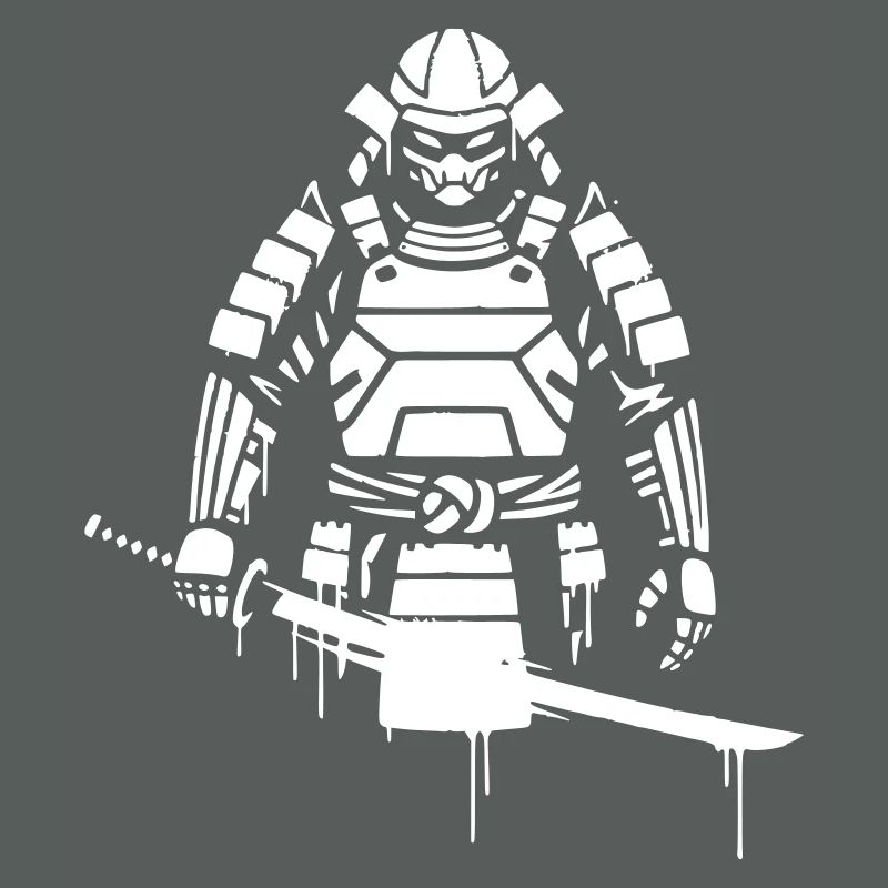 Shogun Samurai Armor Graffiti Vector