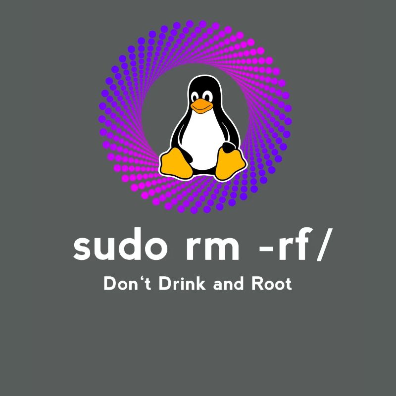 Ordinateur Sys admin Penguin Nerd pc sudo rm -rf cod