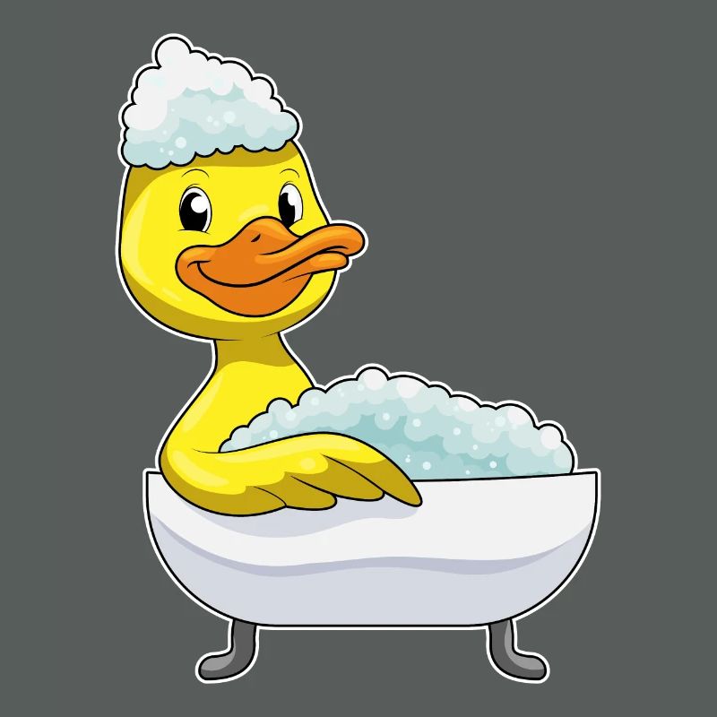 Bain de canard avec baignoire et mousse